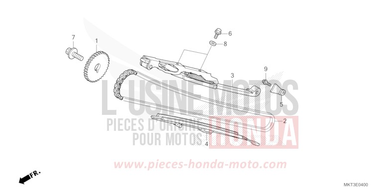 CAM CHAIN/TENSIONER for X-ADV 750 GRAPHITE BLACK (NHB01) from 2021